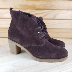 Flip Flop Women's Brown Leather / Suede Ankle Boots Booties Shoes Lace up 38 EUR